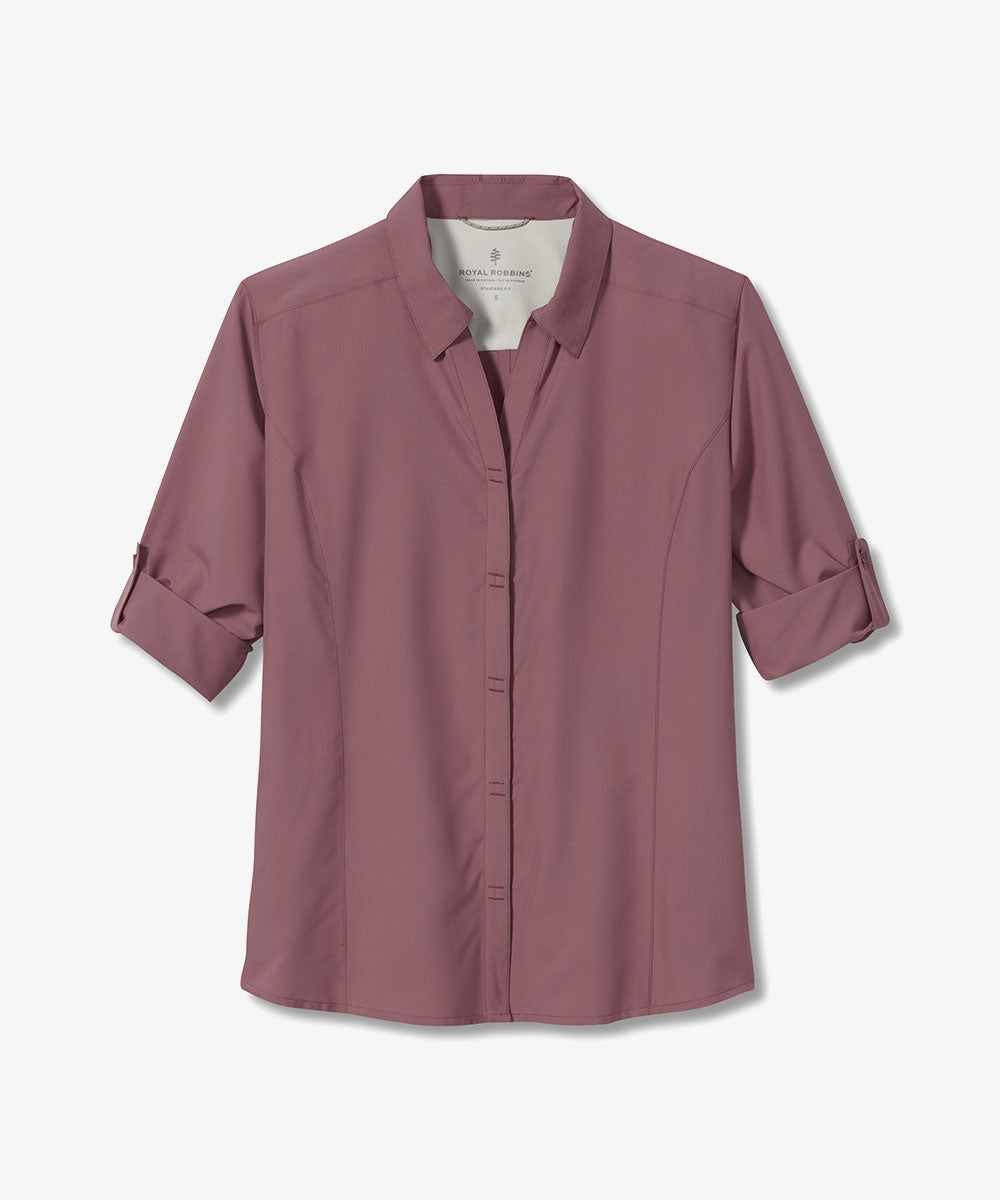 Buy Latest Women's Buttoned Shirt with Spread Collar