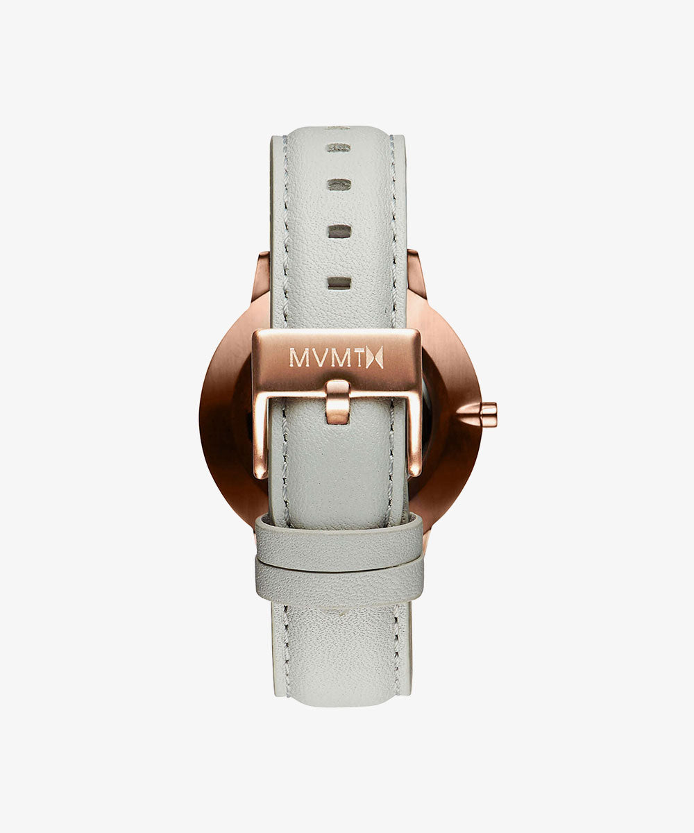MVMT Leather Boulevard Analog White Dial Women Watch