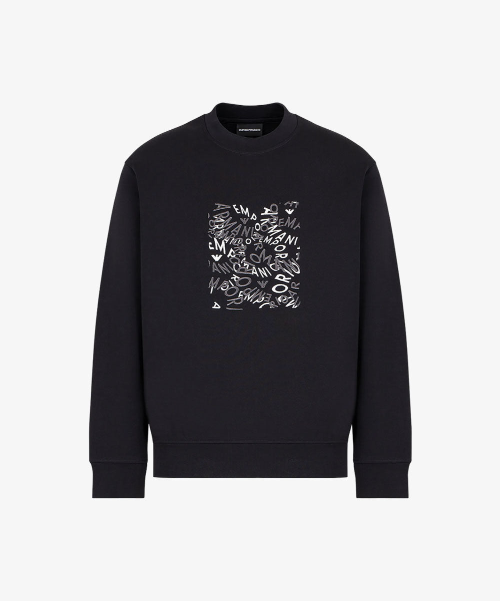 Emporio Armani Men's Grey Box Multi Logo Sweatshirt