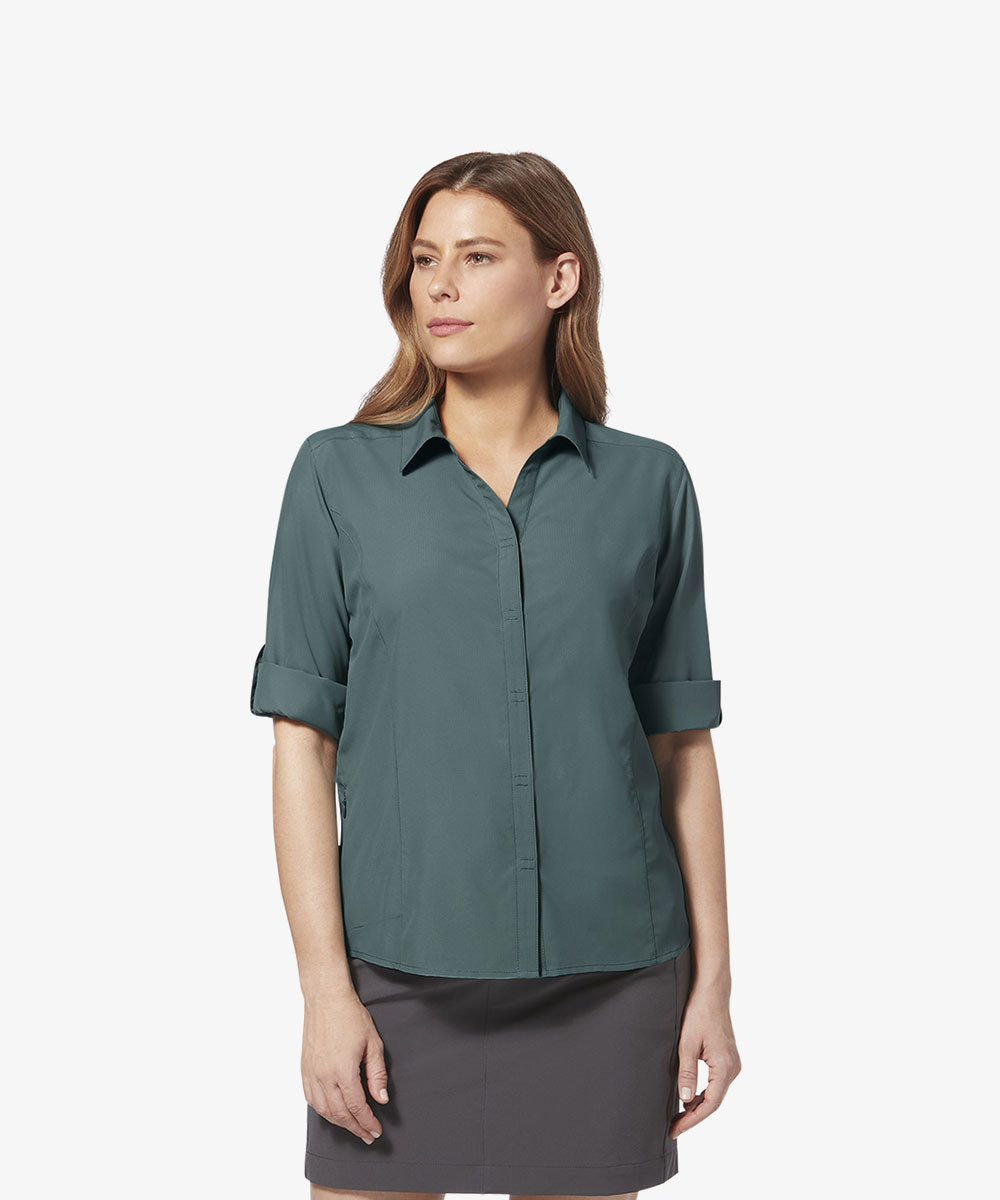 Buy Latest Women's Buttoned Shirt with Spread Collar