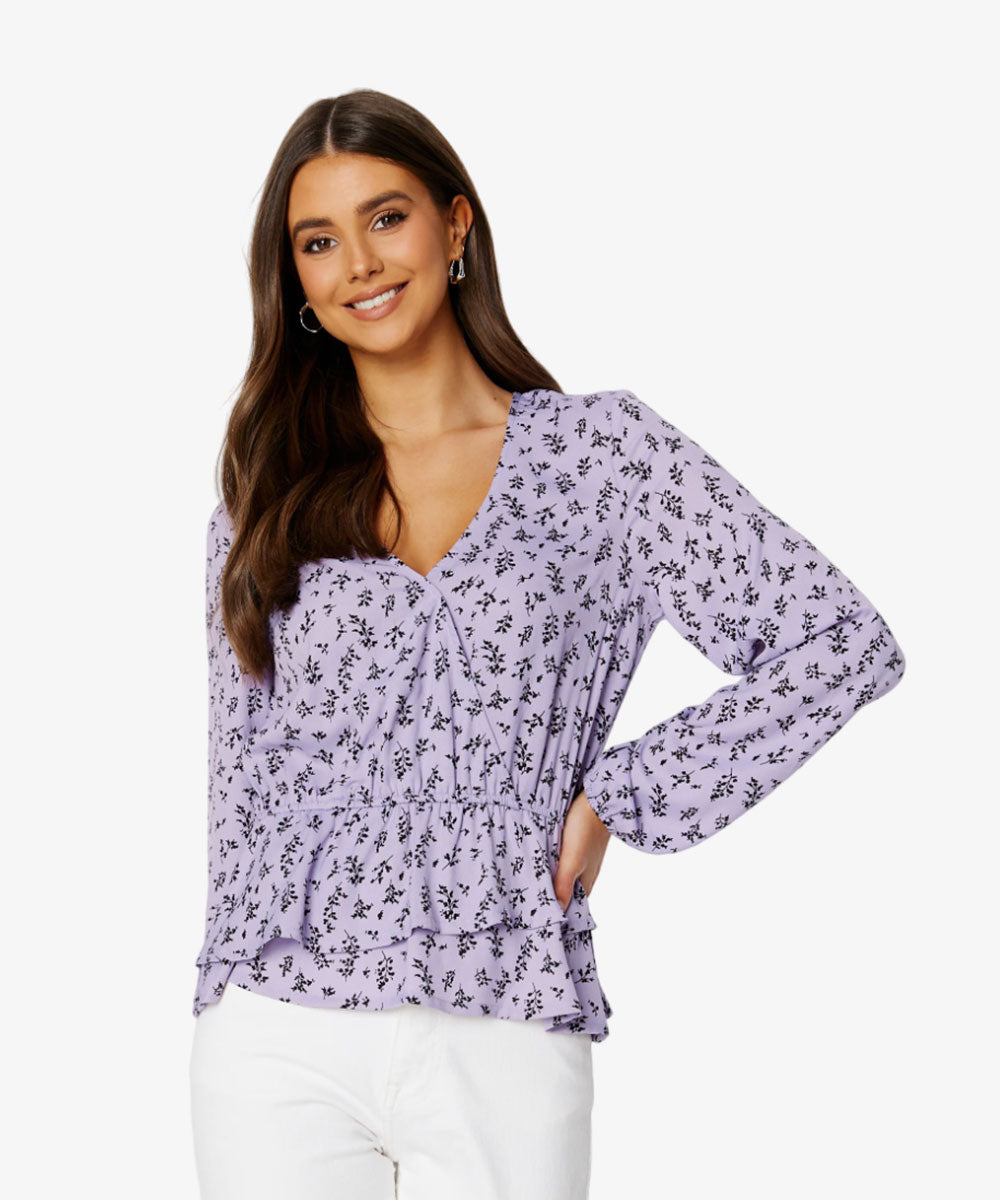 Women Floral Print Regular Fit Wrap Top