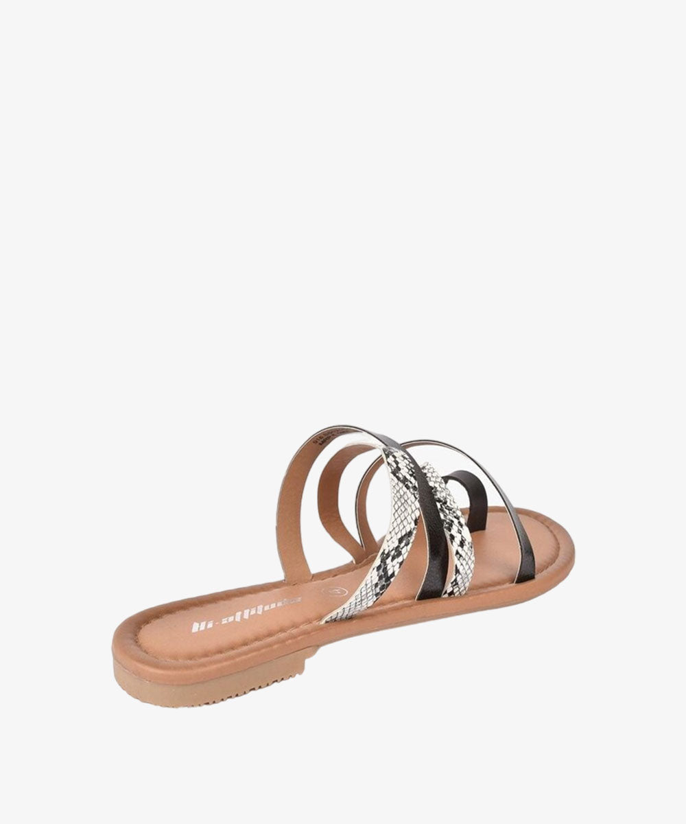 Reptilian Toe-Ring Slip-On Sandals For Women