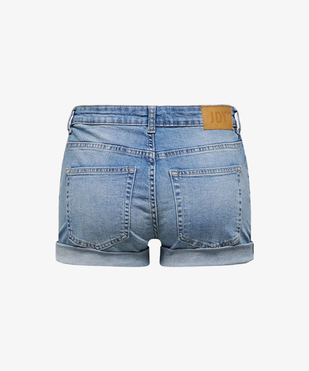 LookbookStore Women's Distressed Jeans Ripped Denim Shorts, Sodalite Blue