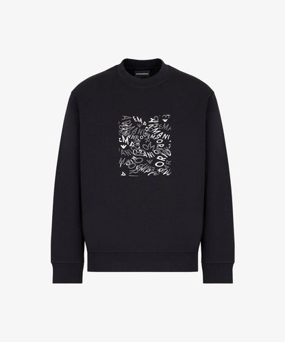 Emporio Armani Men's Grey Box Multi Logo Sweatshirt