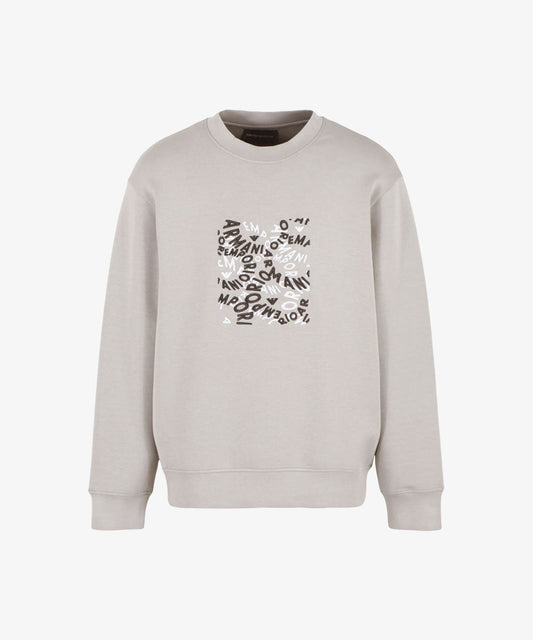 Emporio Armani Men's Grey Box Multi Logo Sweatshirt